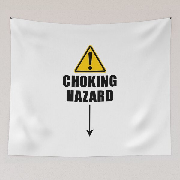 Item preview, Choking Hazard Funny Warning Sign – Bold Typography Tee designed and sold by Silent Light Studio.
