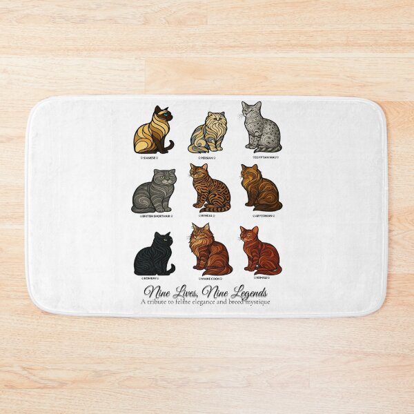Item preview, Nine Lives, Nine Legends – Elegant Cat Breed Grid Design designed and sold by AstralFiber.