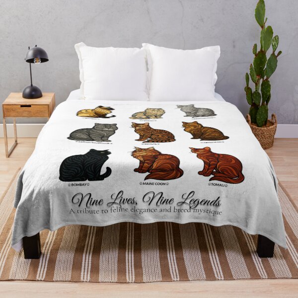 Item preview, Nine Lives, Nine Legends – Elegant Cat Breed Grid Design designed and sold by AstralFiber.