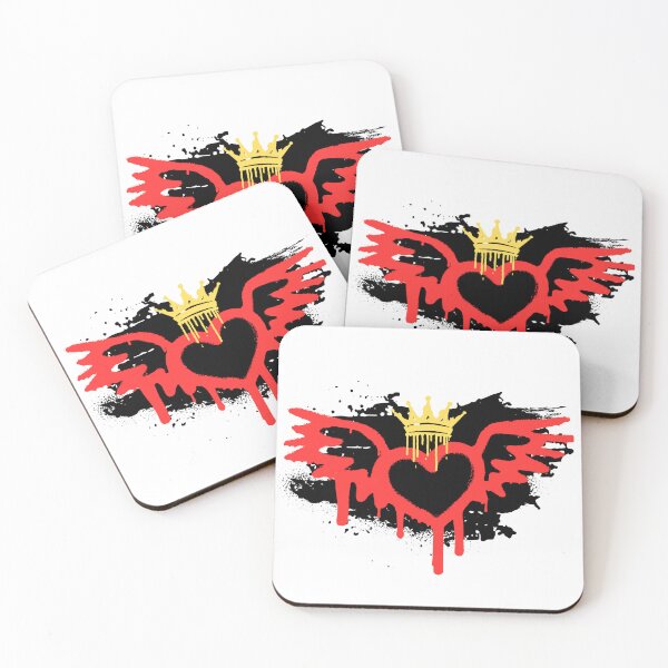 Item preview, Heart with Wings and Golden Crown in Urban Graffiti Style designed and sold by Jen-stuffs.
