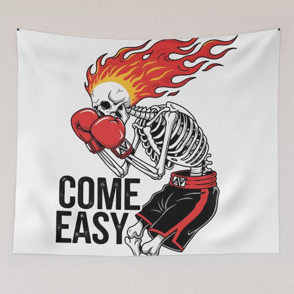 Item preview,  Come Easy - Flaming Skeleton Boxer Streetwear Design designed and sold by AV.