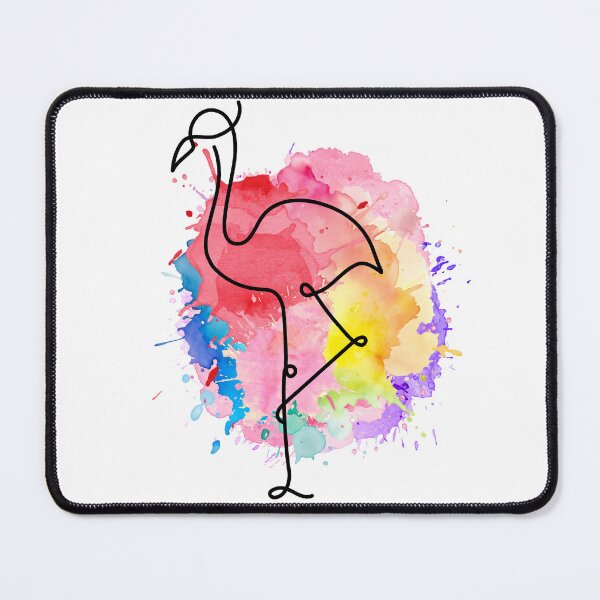 Item preview, Flamingo Line Art Watercolor – Minimalist Color Splash Animal Design designed and sold by TheFlowerreeb.