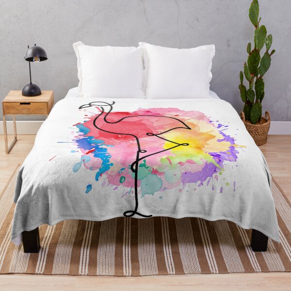 Item preview, Flamingo Line Art Watercolor – Minimalist Color Splash Animal Design designed and sold by TheFlowerreeb.