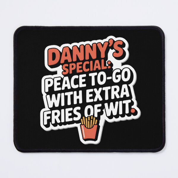 Item preview, Danny’s Special – Peace To-Go with Extra Fries of Wit – Retro Diner Speech-Bubble Sticker designed and sold by ArtistanForge.