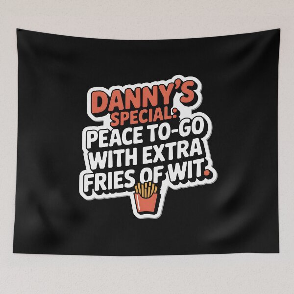 Item preview, Danny’s Special – Peace To-Go with Extra Fries of Wit – Retro Diner Speech-Bubble Sticker designed and sold by ArtistanForge.