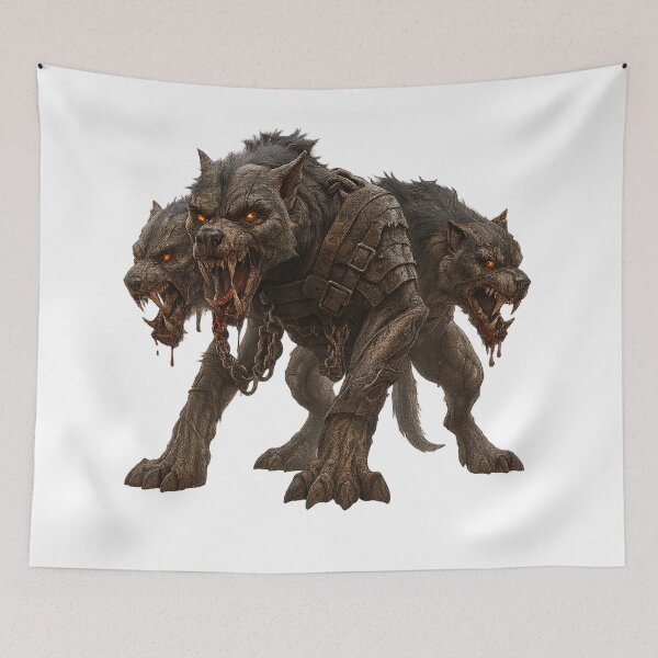 Item preview, Cerberus – The Three-Headed Guardian of the Underworld designed and sold by AlexLineArt.