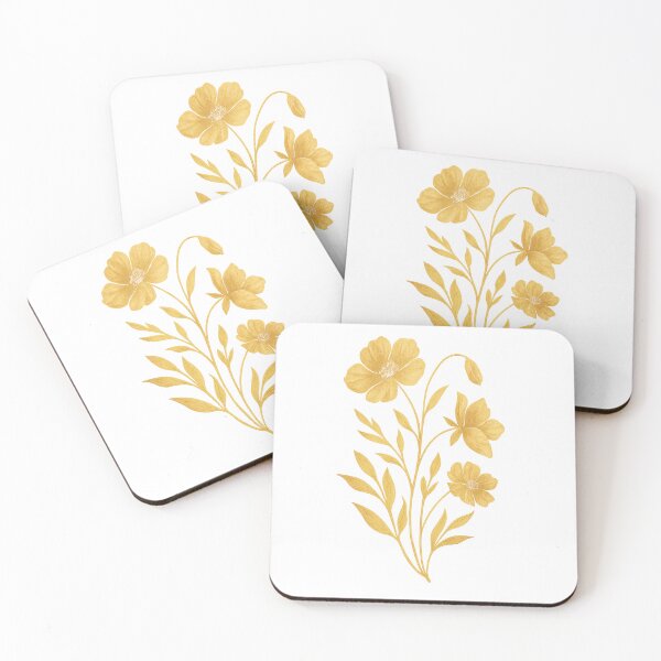 Artikelvorschau, Goldene botanische Blüte – Elegante Blumenkunst entworfen und verkauft von Bloom & Charm Studio.
