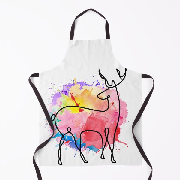 Aperçu de l'œuvre Aquarelle représentant un cerf – Dessin animalier minimaliste aux couleurs éclatantes créée et vendue par TheFlowerreeb.