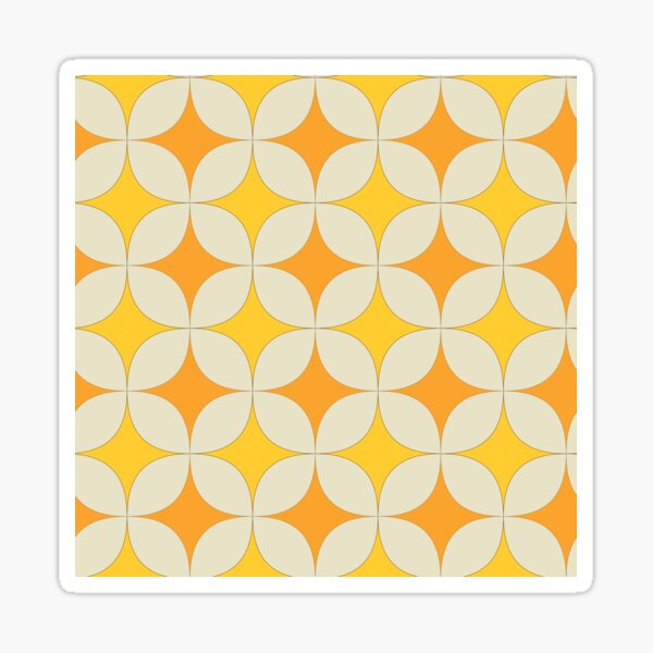 Item preview, Mid Century Atomic Starbursts in Orange and Mustard Yellow Pattern  designed and sold by Yasminepatterns .