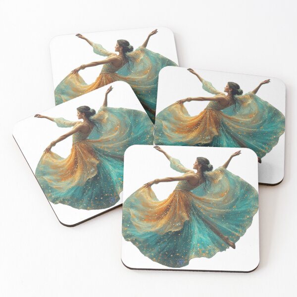 Item preview, Turquoise & Amber Dancer – Ethereal Fantasy Illustration by NegarTv Designs designed and sold by NegarTv Designs.