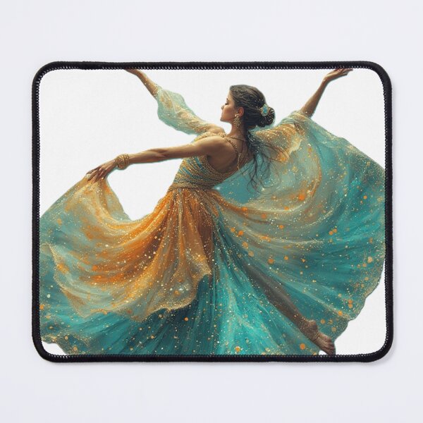Item preview, Turquoise & Amber Dancer – Ethereal Fantasy Illustration by NegarTv Designs designed and sold by NegarTv Designs.