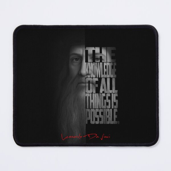 Item preview, Leonardo da Vinci – Monochrome Portrait Typography Artwork designed and sold by Enea Kelo.