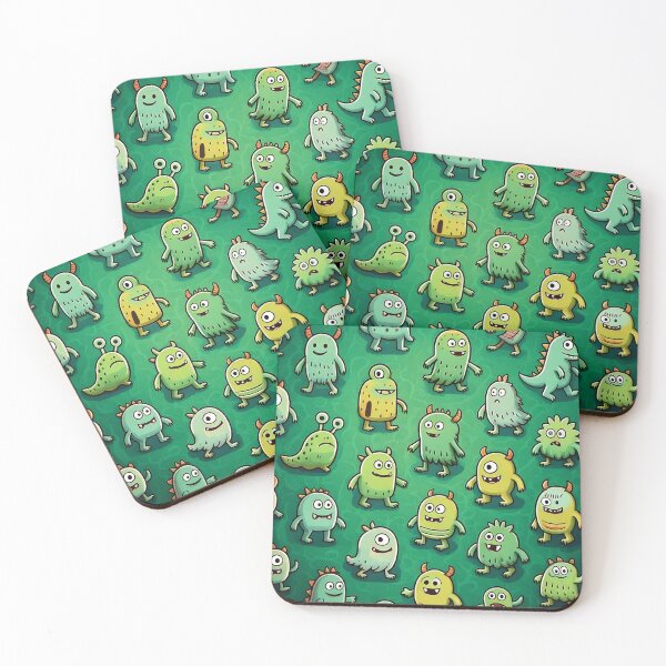 Item preview, Green Monsters Pattern designed and sold by ArtFactoryAI.