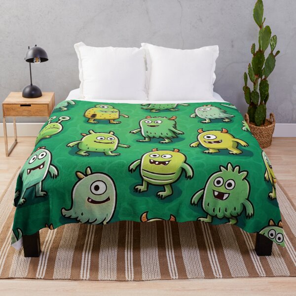 Item preview, Green Monsters Pattern designed and sold by ArtFactoryAI.