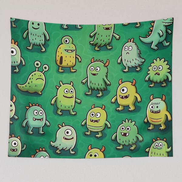 Item preview, Green Monsters Pattern designed and sold by ArtFactoryAI.