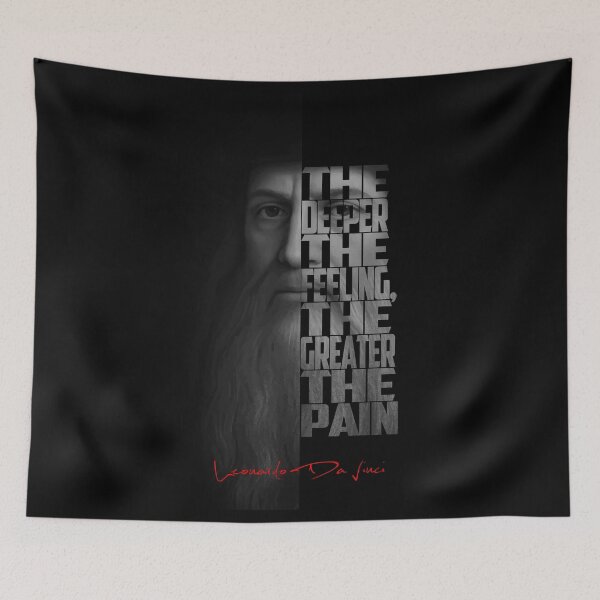 Item preview, Leonardo da Vinci – Monochrome Portrait Typography Artwork designed and sold by Enea Kelo.
