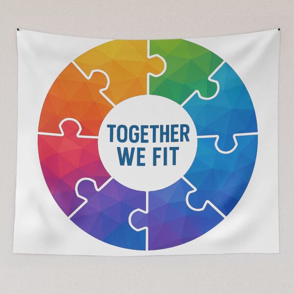 Item preview, Together We Fit Colorful Puzzle Circle designed and sold by paververisgroup.