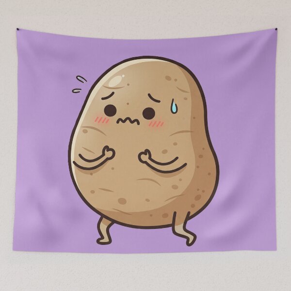 Item preview, Worried Potato – Funny Anxiety Mascot Art Lilac designed and sold by Strange Comforts.