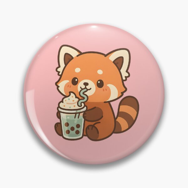 Item preview, Adorable Doodle Drawing Of Cute Red Panda Drinking Bubble Tea designed and sold by SassyArtistry.