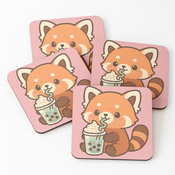 Item preview, Adorable Doodle Drawing Of Cute Red Panda Drinking Bubble Tea designed and sold by SassyArtistry.