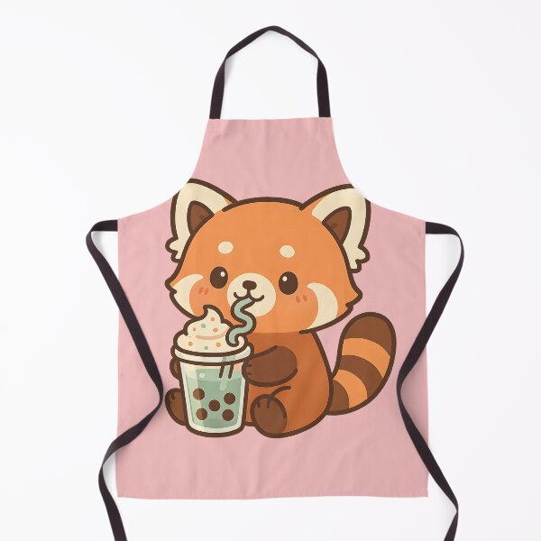 Item preview, Adorable Doodle Drawing Of Cute Red Panda Drinking Bubble Tea designed and sold by SassyArtistry.