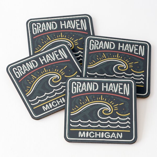 Item preview, Grand Haven Michigan Neon  designed and sold by TheOldMittenIllustrated.