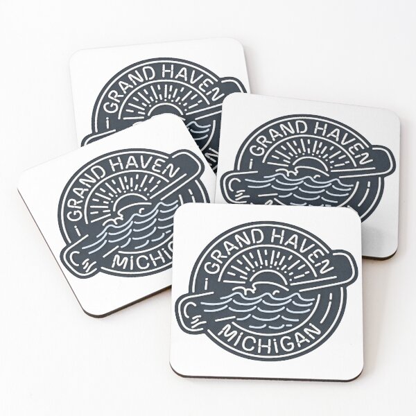 Item preview, Grand Haven Michigan Neon Badge designed and sold by TheOldMittenIllustrated.