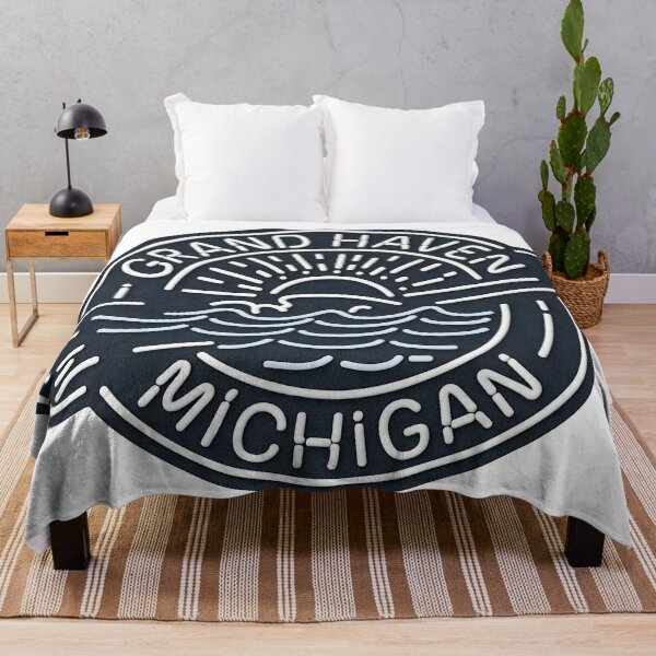Item preview, Grand Haven Michigan Neon Badge designed and sold by TheOldMittenIllustrated.