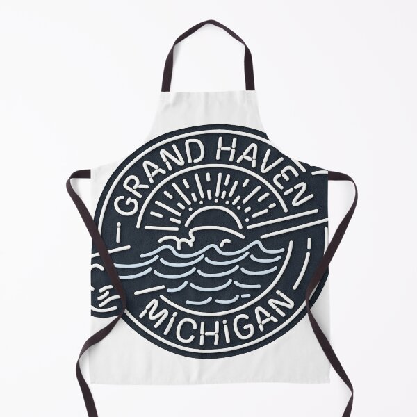 Item preview, Grand Haven Michigan Neon Badge designed and sold by TheOldMittenIllustrated.