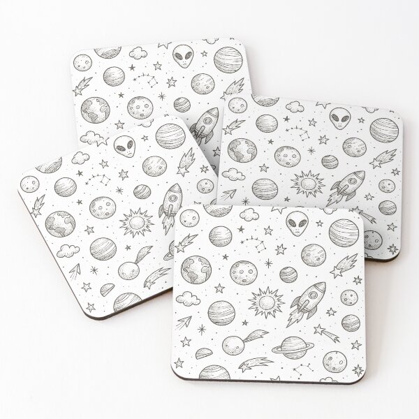 Item preview, Space Doodle Pattern – Planets, Rockets & Stars Illustration designed and sold by Ink on Thread.