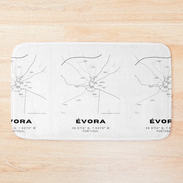 Item preview, Évora Portugal Minimalist City Map Print – Modern Black and White Wall Art, Historic Travel Poster designed and sold by RM-Journey.