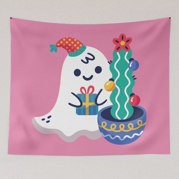 Item preview, ugly christmas ghost xmas cactus designed and sold by Gossip Rag.