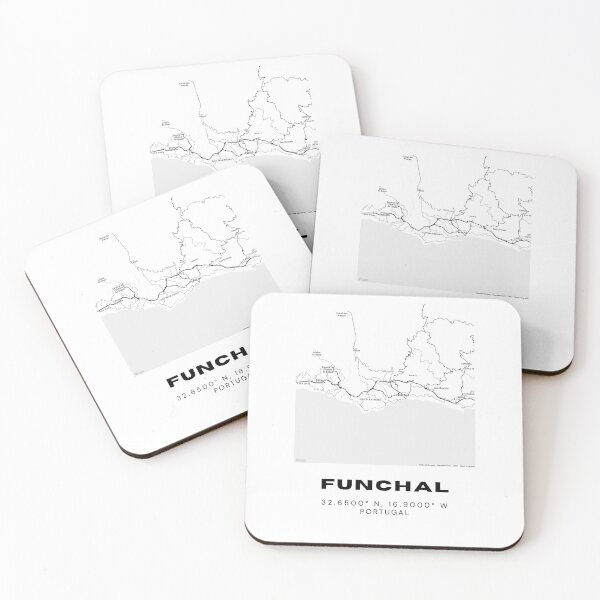 Item preview, Funchal Portugal Coastal Map Poster – Minimalist Black and White City Art, Modern Travel Wall Decor designed and sold by RM-Journey.