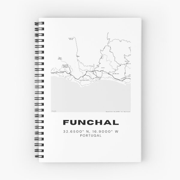 Item preview, Funchal Portugal Coastal Map Poster – Minimalist Black and White City Art, Modern Travel Wall Decor designed and sold by RM-Journey.