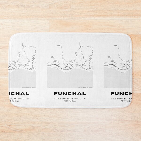 Item preview, Funchal Portugal Coastal Map Poster – Minimalist Black and White City Art, Modern Travel Wall Decor designed and sold by RM-Journey.