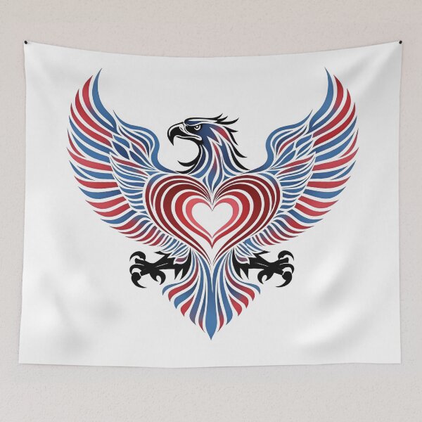 Item preview, love eagles logo Patriotic Heart-Shaped Eagle – USA Pride Red White Blue designed and sold by Uglyandcute.
