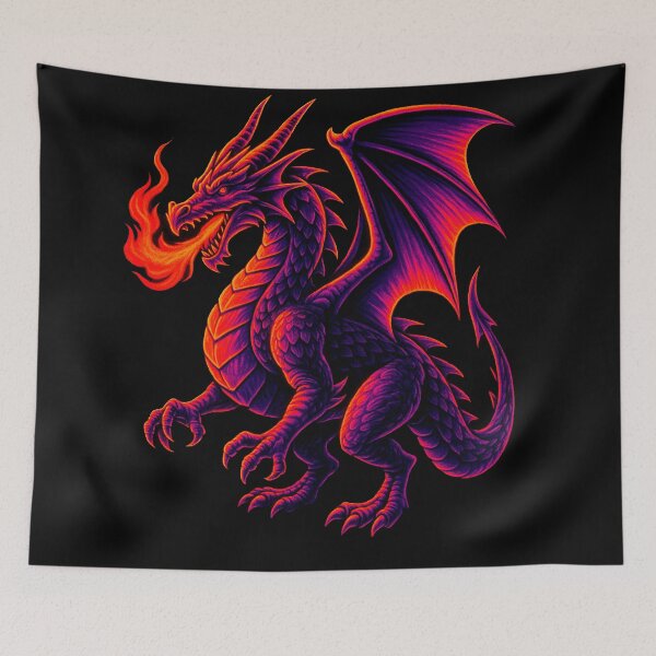 Item preview, NeonDragon – Fire of the Retro Skies designed and sold by Qopta.