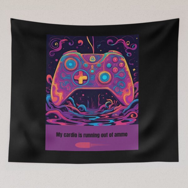 Item preview, My Cardio Is Running Out of Ammo – Funny Gamer Workout T-Shirt designed and sold by Treestumpc.