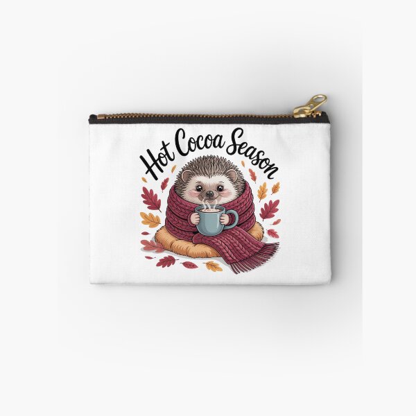 Item preview, Hot Cocoa Season — Cozy Hedgehog & Fall Leaves designed and sold by MagicWander.