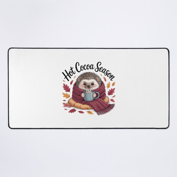 Item preview, Hot Cocoa Season — Cozy Hedgehog & Fall Leaves designed and sold by MagicWander.