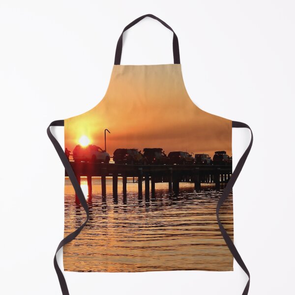 Item preview, Kingfisher Bay resort cars on jetty sunset designed and sold by Mark Grimsley.