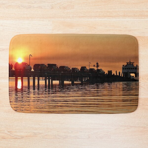 Item preview, Kingfisher Bay resort cars on jetty sunset designed and sold by Mark Grimsley.