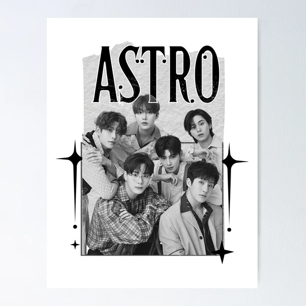 Astro Kpop Boy group Scrapbook Collage Cozy Y2K Vintage Design