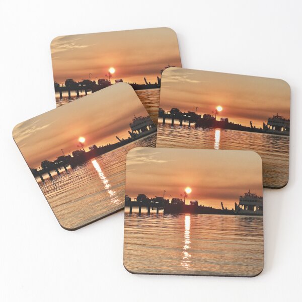 Item preview,  Kingfisher Bay resort jetty sunset cars leave designed and sold by Mark Grimsley.