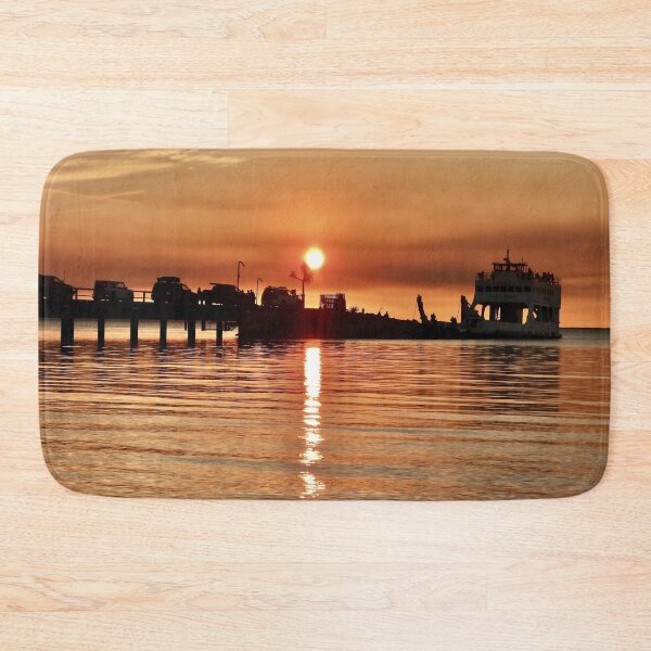 Item preview,  Kingfisher Bay resort jetty sunset cars leave designed and sold by Mark Grimsley.