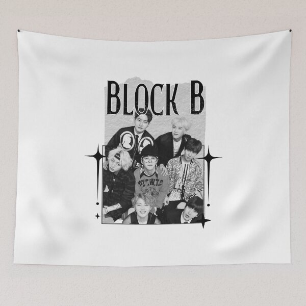 Item preview, Block B Kpop Boy group Scrapbook Collage Cozy Y2K Vintage Design designed and sold by HELL0WBELLO.