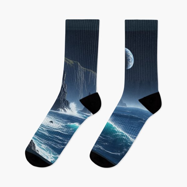 Item preview, Moonlit Waves and Coastal Cliffs designed and sold by Space Journey Planner.