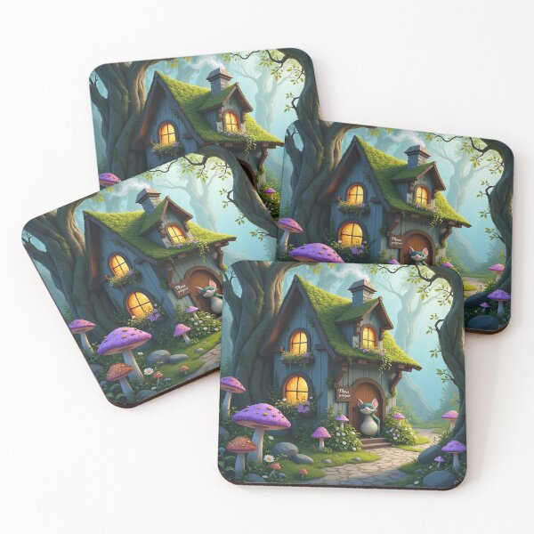 Item preview, Whimsical Mossy Forest Cottage Illustration designed and sold by ZionzRoyalty.