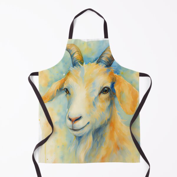 Item preview, Vibrant Goat – Blue and Orange Watercolor Splash designed and sold by FunnySignalStudio.