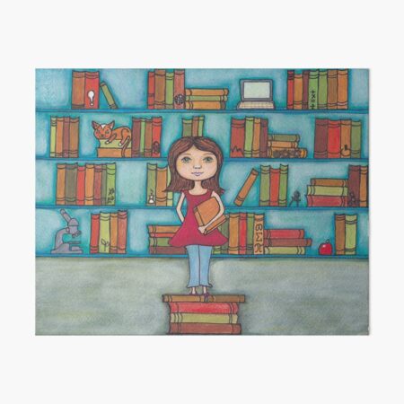 STEM Library Girl Art Board Print